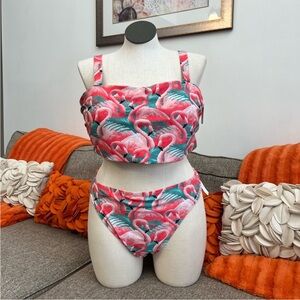 ❣️🆕Old Navy Bandeau Flamingo Printed Bikini Swimsuit❣️